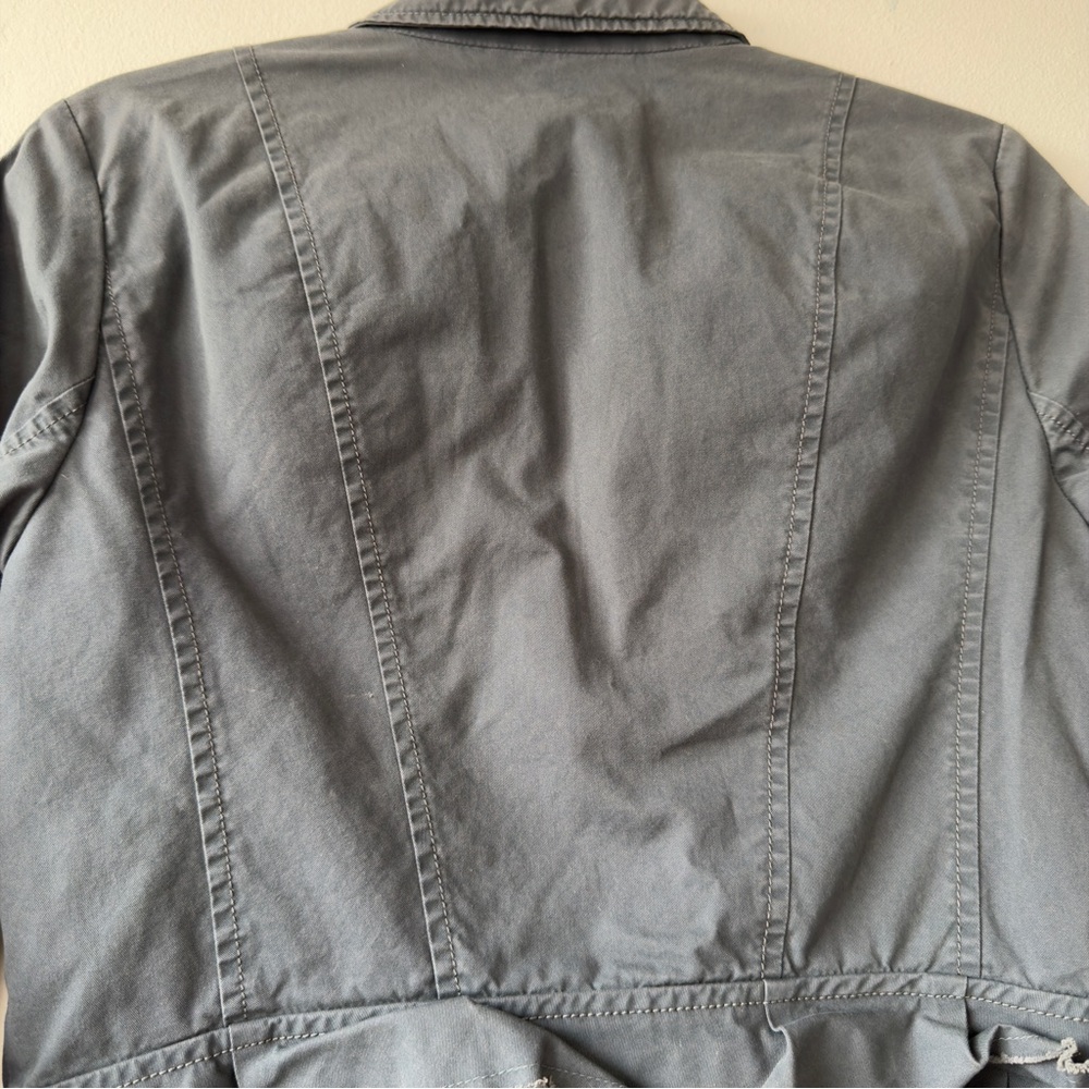 Loft Slate Gray Ruffle-Hem Two-Button Blazer - image 7